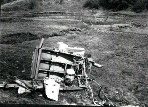 Wreckage documentation at the debris field.