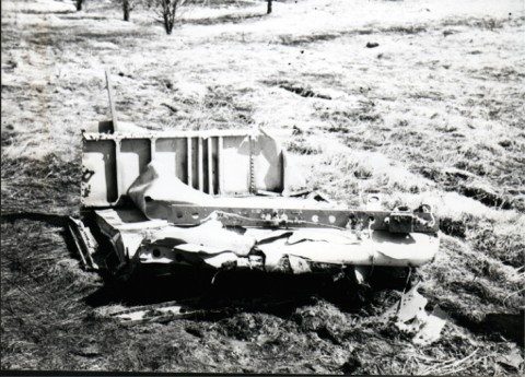 Crash debris field near Collins, New York