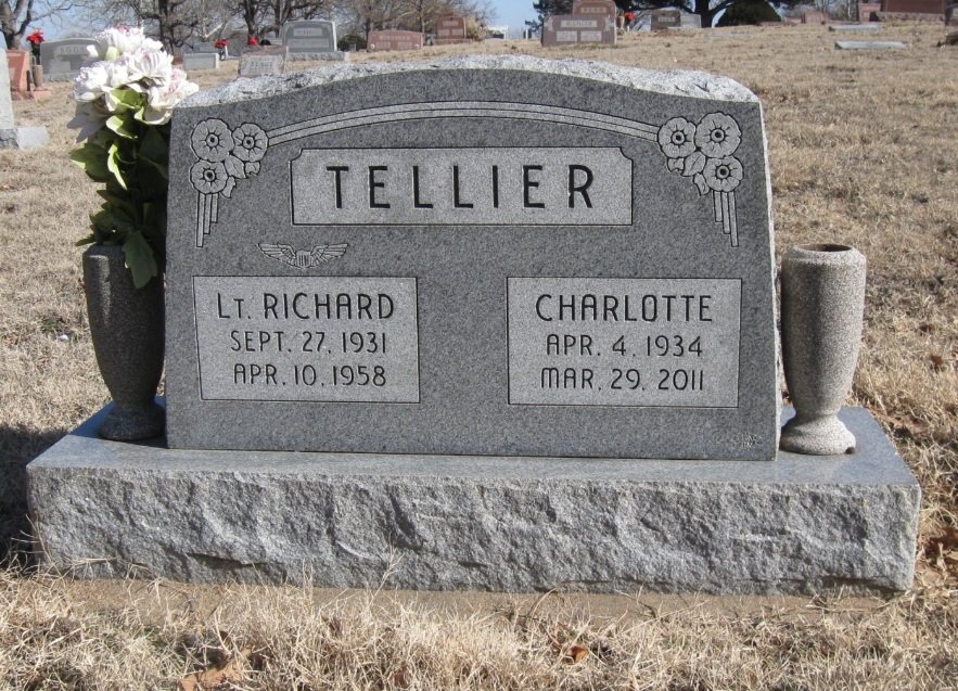 Family grave marker for Richard and Charlotte Tellier